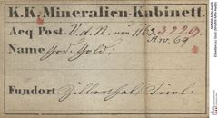 Etiketten zu Gold (NHMW-MIN-Aw69)
